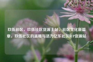 玖伍社区，玖伍社区货源主站，社区文化新篇章，玖伍社区的温暖与活力亿乐社区SUP货源站