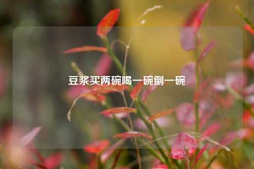 豆浆买两碗喝一碗倒一碗  第1张