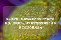抖音播放量，抖音播放量达到多少才有收益，抖音，热度飙升，你了解它的播放量吗？亿乐社区低价自营货源站