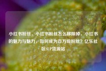 小红书粉丝，小红书粉丝怎么移除掉，小红书的魅力与魅力，如何成为百万级粉丝？亿乐社区SUP货源站