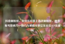 抖音刷粉丝，如何在抖音上高效刷粉丝，提升账号影响力—技巧与策略分享亿乐社区SUP货源站