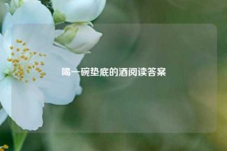 喝一碗垫底的酒阅读答案