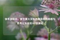 快手买粉丝，快手爆火买粉热潮背后的真相与思考亿乐社区SUP货源站