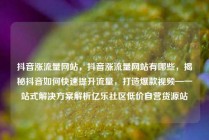 抖音涨流量网站，抖音涨流量网站有哪些，揭秘抖音如何快速提升流量，打造爆款视频—一站式解决方案解析亿乐社区低价自营货源站