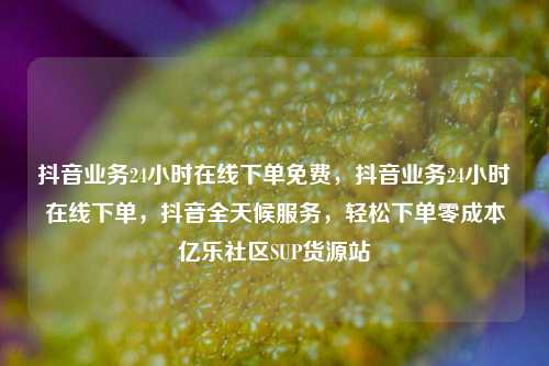 抖音业务24小时在线下单免费，抖音业务24小时在线下单，抖音全天候服务，轻松下单零成本亿乐社区SUP货源站  第1张