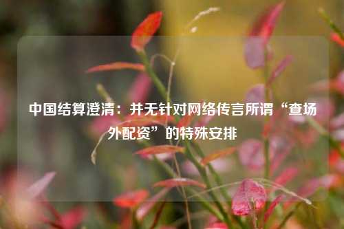 中国结算澄清：并无针对网络传言所谓“查场外配资”的特殊安排  第1张