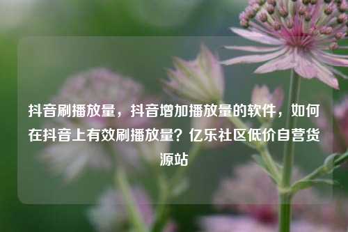 抖音刷播放量	，抖音增加播放量的软件，如何在抖音上有效刷播放量？亿乐社区低价自营货源站  第1张