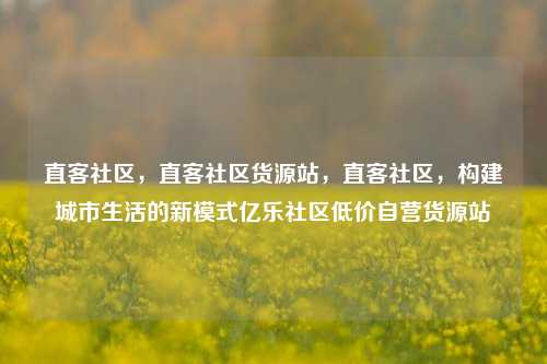 直客社区	，直客社区货源站，直客社区，构建城市生活的新模式亿乐社区低价自营货源站  第1张
