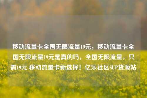 移动流量卡全国无限流量19元，移动流量卡全国无限流量19元是真的吗	，全国无限流量，只需19元 移动流量卡新选择！亿乐社区SUP货源站  第1张