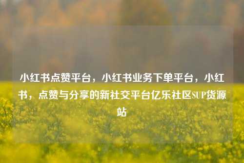 小红书点赞平台，小红书业务下单平台	，小红书，点赞与分享的新社交平台亿乐社区SUP货源站  第1张