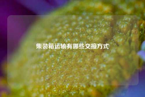 集装箱运输有哪些交接方式  第1张