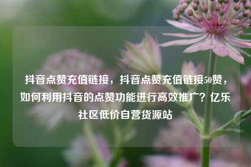 抖音点赞充值链接，抖音点赞充值链接50赞	，如何利用抖音的点赞功能进行高效推广？亿乐社区低价自营货源站  第1张